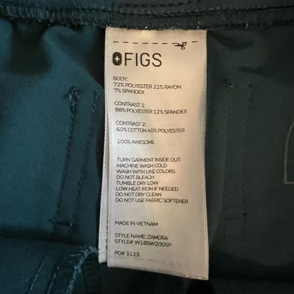 Pacific Blue Figs Scrub Set XXS/XXSP - Picture 8 of 10